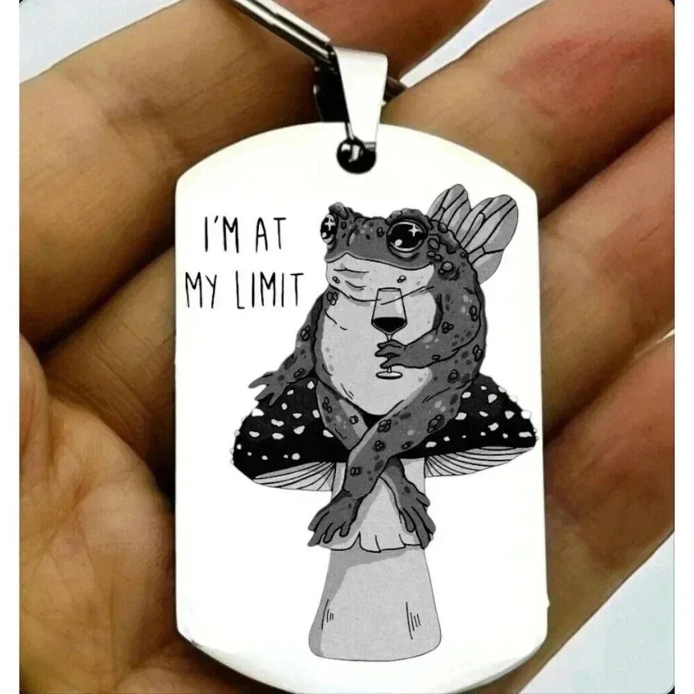 Mushtoom Flower Frog Drinks Wine At Limit Hot Funnu Cute Keychain
